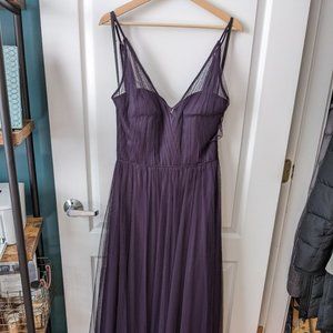 Hayley Paige Occasions plum long evening gown